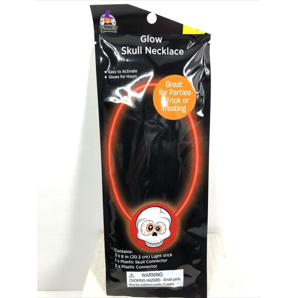 Glow Skull Necklace Easy to Activate Glows for Hours - Picture 2 of 7